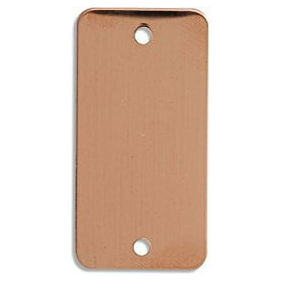 RMP Stamping Blanks, 1" x 2" Rectangular With 2 Hole, 16 Oz. Copper, 24 Ga., - 10 Pack