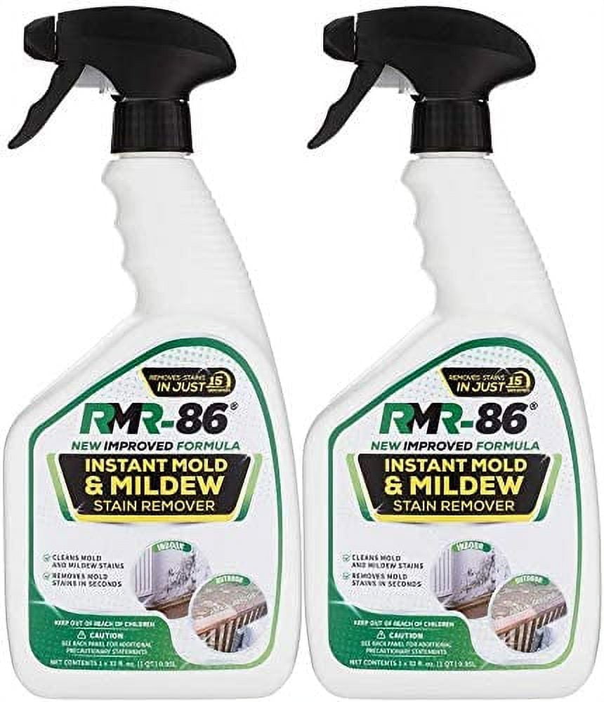 RMR-86 Instant Mold and Mildew Stain Remover Spray - Scrub Free Formula, Bathroom Floor and Shower Cleaner, 2 - 32 Fl Oz bottles