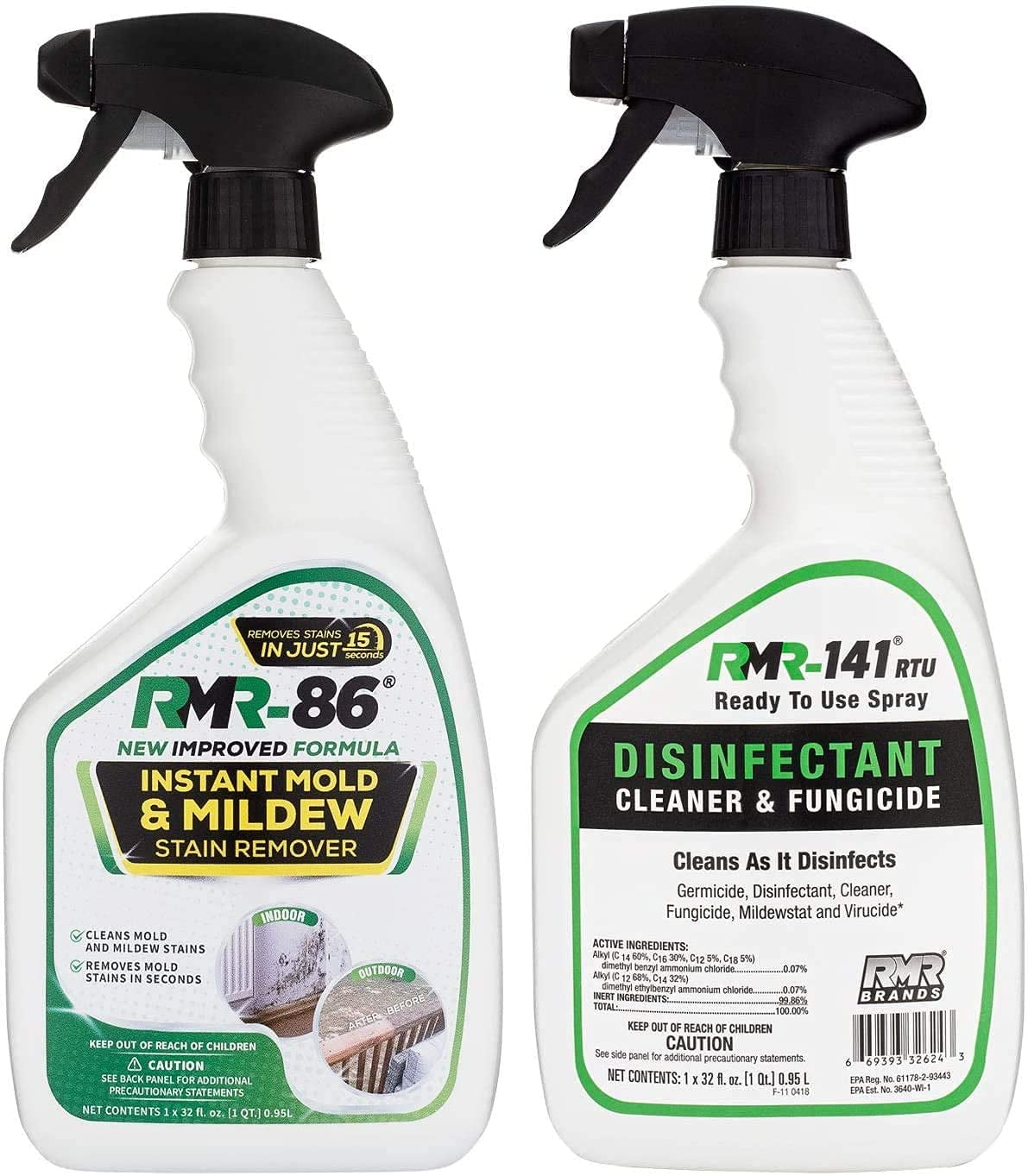 RMR Brands RMR - Tub and Tile Cleaner Mold & Mildew Stain Remover Industrial-Strength No-Scrub Foam Cleaner Modern Orchard Scent 32 fl oz
