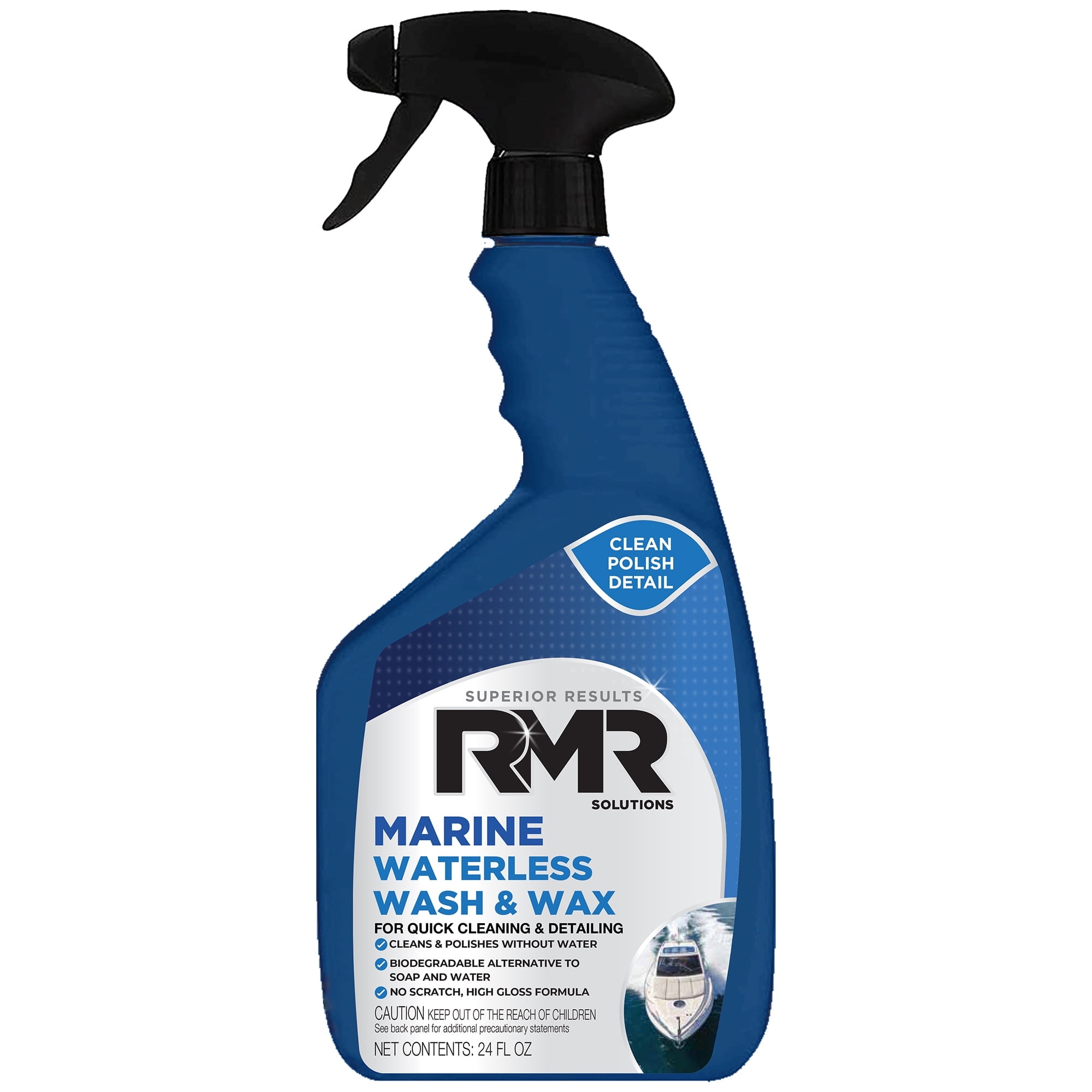 RMR Marine Waterless Wash & Wax, Polishing Boat Cleaner/Protectant, 24oz
