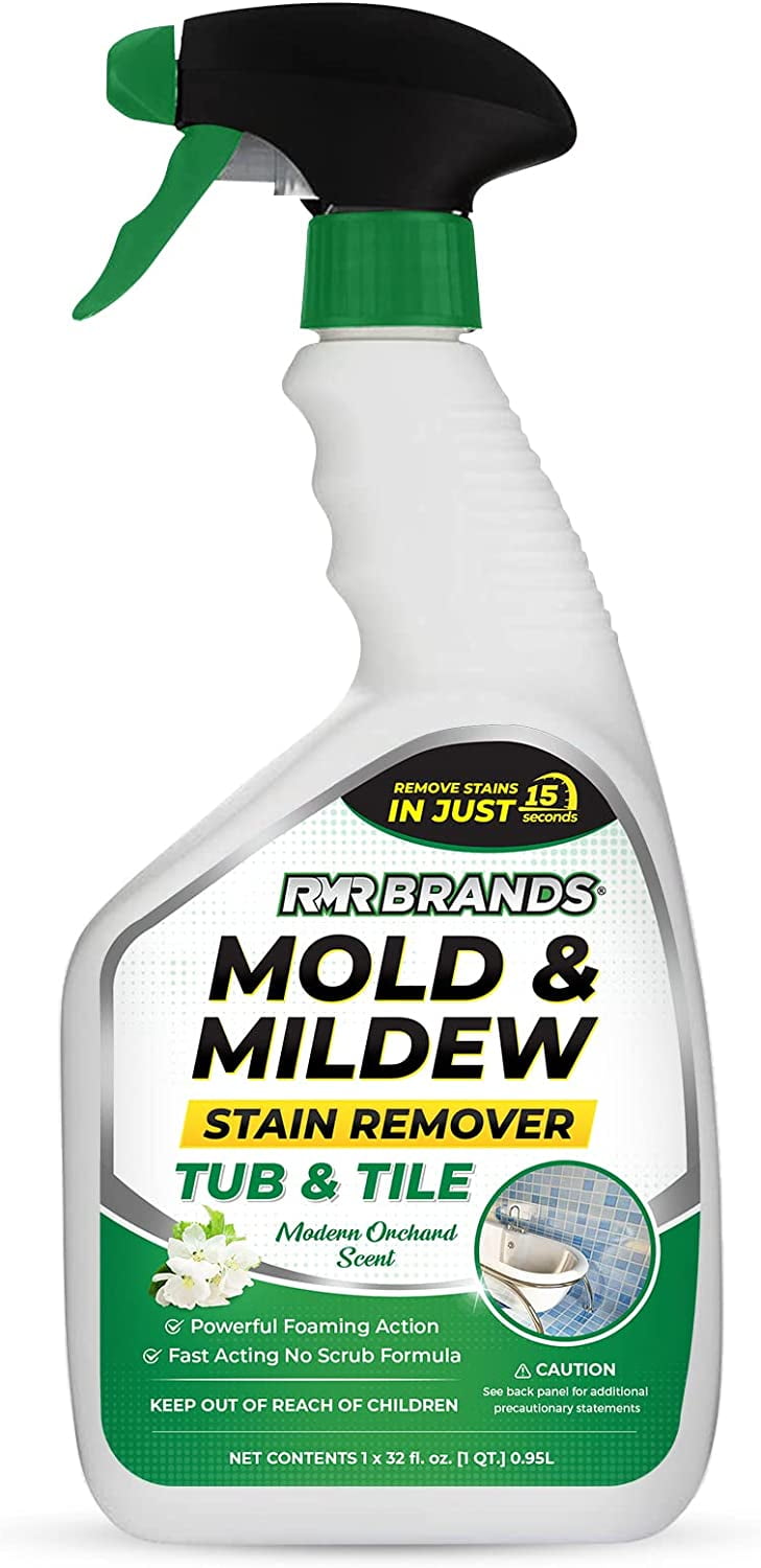 RMR - Tub and Tile Cleaner, Mold & Mildew Stain Remover, Industrial-Strength, No-Scrub Foam Cleaner, Modern Orchard Scent, 32 Fl Oz
