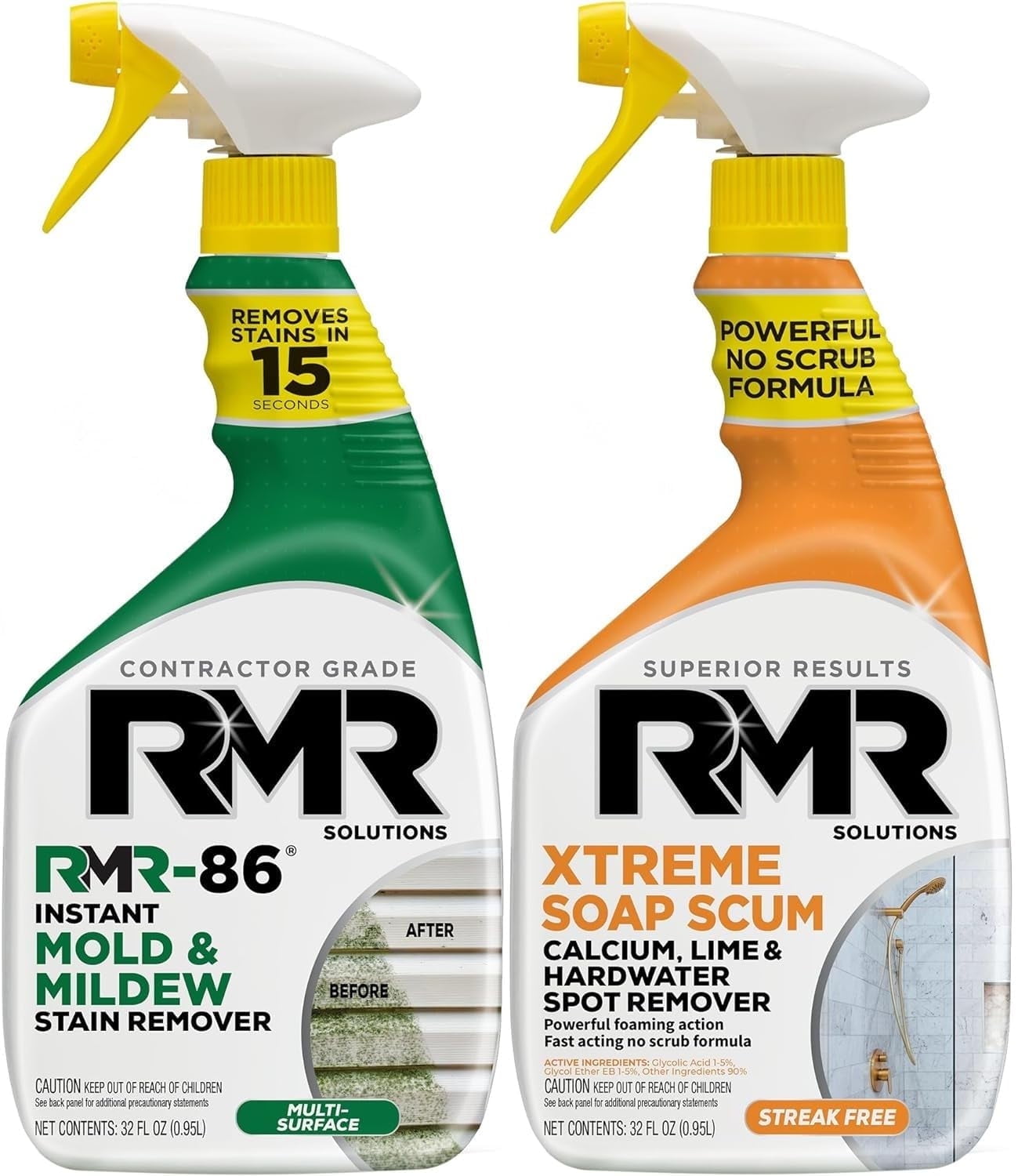 RMR Xtreme Clean Bundle, Eliminate Mold Stains & Buildup, 2-32 Oz. Bottles 1 8632oz & 1 SSX32oz