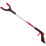 RMS 34" Extra Long Grabber Reacher | Rotating Gripper | Mobility Aid Reaching Assist Tool | Trash Picker, Litter Pick Up, Garden Nabber, Arm Extension | Ideal for Wheelchair and Disabled Red