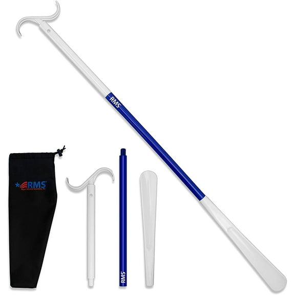 RMS 35.5 inch Extra Long Shoe Horn Dressing Stick Aid Helper with Travel Bag