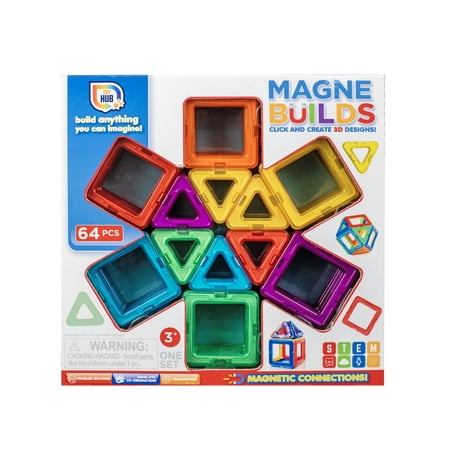 RMS International Magne Builds Magnetic Tile Set - (64 Pieces)