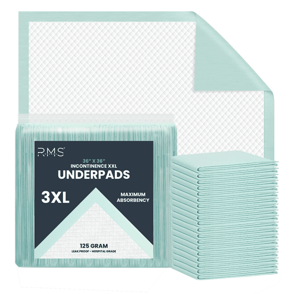 RMS BRANDS Heavy Absorbency Disposable Underpads - 36"x 36"