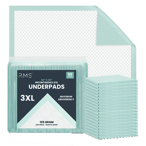 RMS BRANDS Heavy Absorbency Disposable Underpads - 36"x 36"