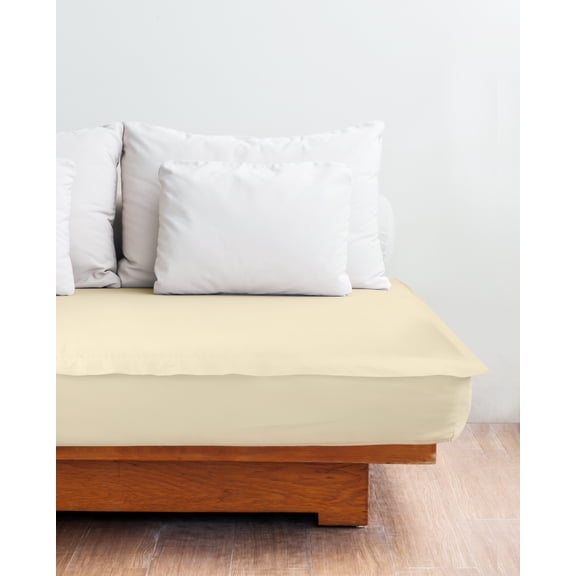RMS Bedding Ultra-Soft Microfiber Zip-On sheets with 1 Fitted Base and 2 Top Zip Sheet Fits Mattresses up to 6" Deep Pocket- Ivory - Twin