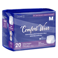 thumbnail image 1 of RMS Brands Comfort Wear Incontinence Underwear, Unisex Medium, 20 Count (Fits 34-46 in), 1 of 9