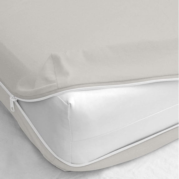 RMS Cal King Size Zipper Fitted Sheet - 8 Inch Deep Pocket, Hotel Quality 120 GSM Brushed Microfiber, Soft Wrinkle-Free, Shrinkage and Fade Resistant, Silver Color Zipper Fitted Sheet