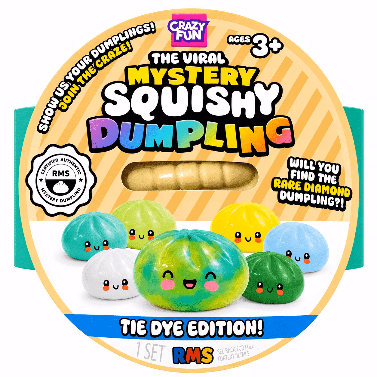 RMS Crazy Fun Mystery Tie Dye Dumpling Stress Ball, 1 pc Color May Vary