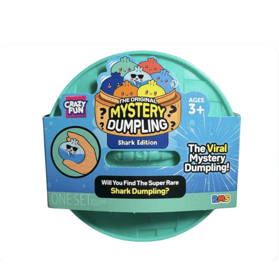 RMS Crazy Fun Original Mystery Dumpling Squishy Shark Edition Stress Ball One Set w/ 1 Mystery Dumpling