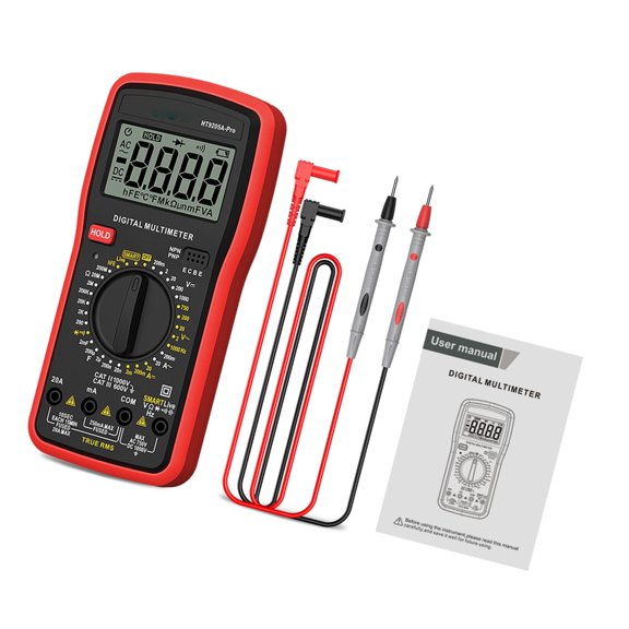 RMS Digital Multimeter Current Reader With Large LCD Display, Resistance Capacitance Frequency Continuity Diode