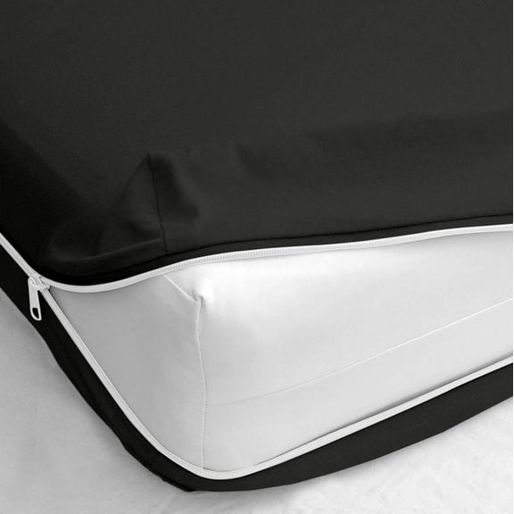 RMS Full Size Zipper Fitted Sheet - 8 Inch Deep Pocket, Hotel Quality 120 GSM Brushed Microfiber, Soft Wrinkle-Free, Shrinkage and Fade Resistant, Dark Grey Color Zipper Fitted Sheet