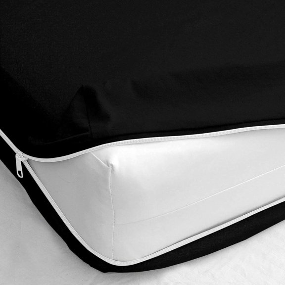 RMS King Size Zipper Fitted Sheet - 8 Inch Deep Pocket, Hotel Quality 120 GSM Brushed Microfiber, Soft Wrinkle-Free, Shrinkage and Fade Resistant, Black Color Zipper Fitted Sheet