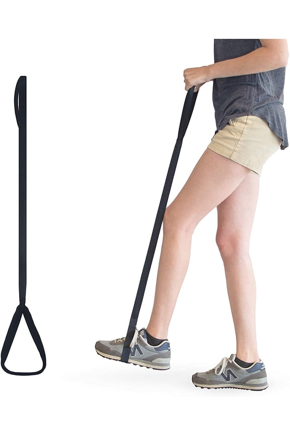 Leg Lifter - Durable & Rigid Hand Strap & Foot Loop - Ideal Mobility Tool for Wheelchair, Hip & Knee Replacement, Bed or Car ( 35" Long)