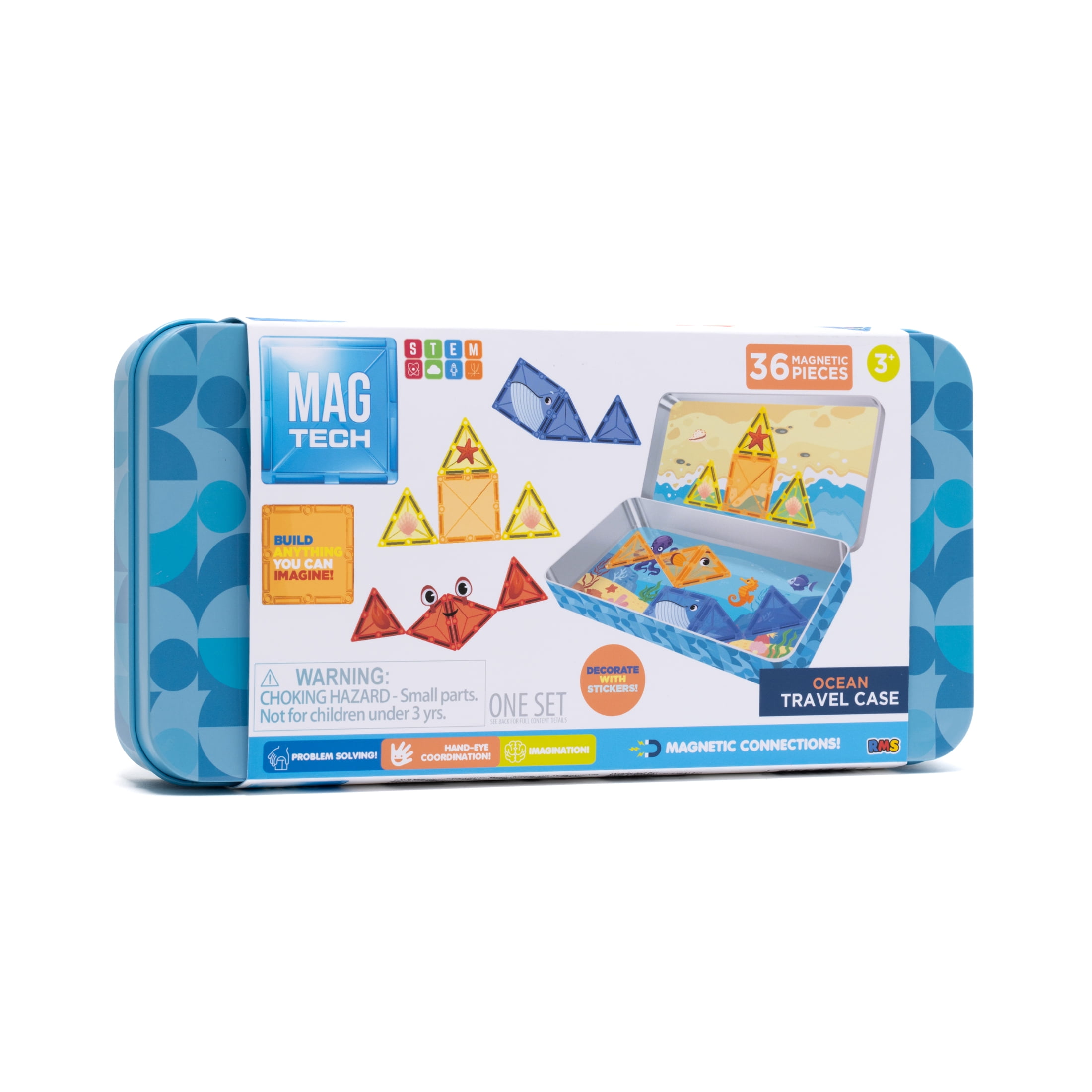 36 Piece Magnetic Travel Tins Ocean Adventure Set with Compact Storage