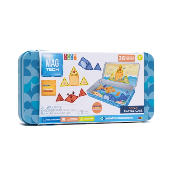 36 Piece Magnetic Travel Tins Ocean Adventure Set with Compact Storage