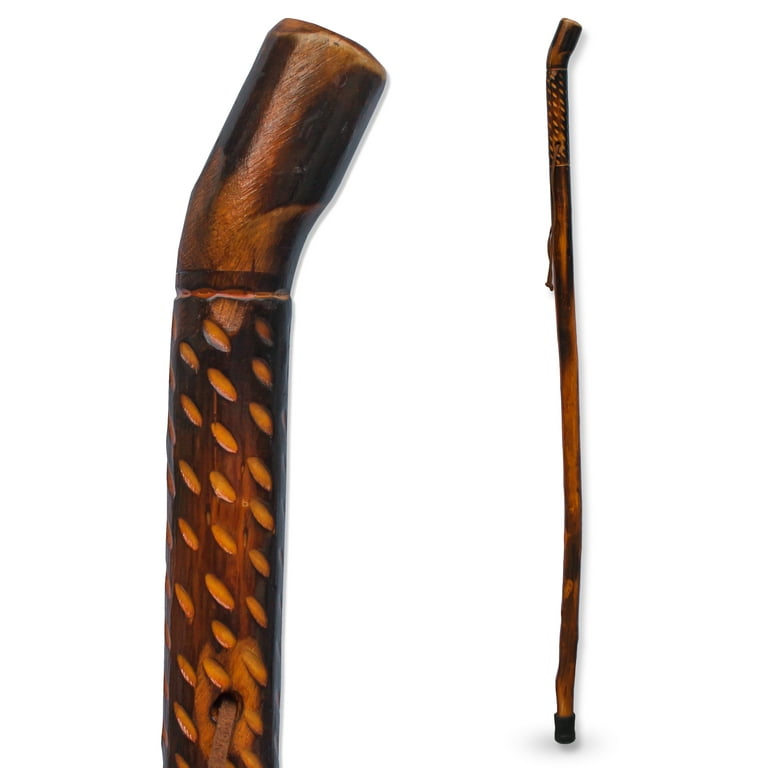 RMS Natural Wood Walking Stick - 48 Handcrafted Wooden Hiking
