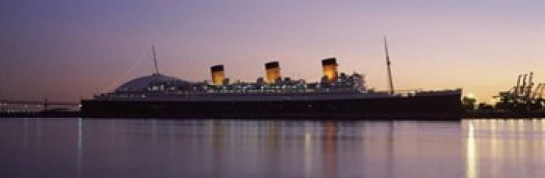 RMS Queen Mary in an ocean Long Beach Los Angeles County California USA Canvas Art - Panoramic Images (18 x 6)