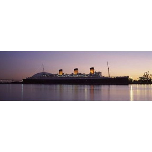RMS Queen Mary in an ocean Long Beach Los Angeles County California USA Canvas Art - Panoramic Images (18 x 6)