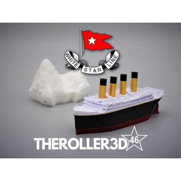 RMS TITANIC Floating Bathtub Model with Iceberg