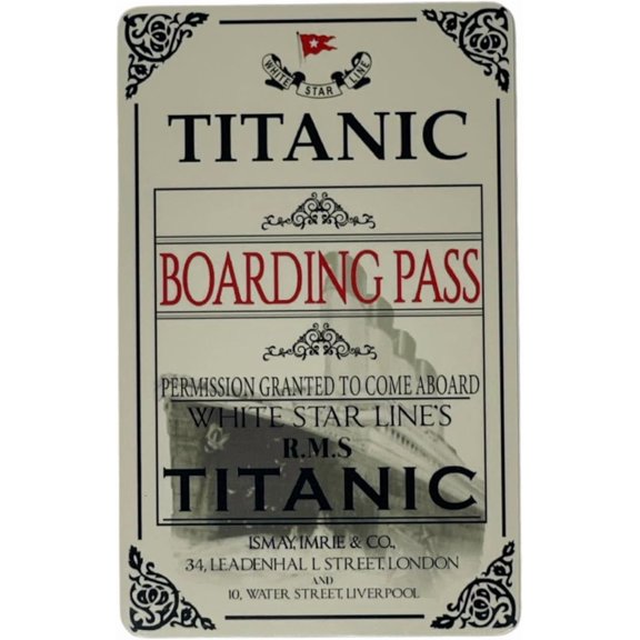 RMS Titanic Ticket ID Card Titanic Boarding Pass History Memorabilia Gifts