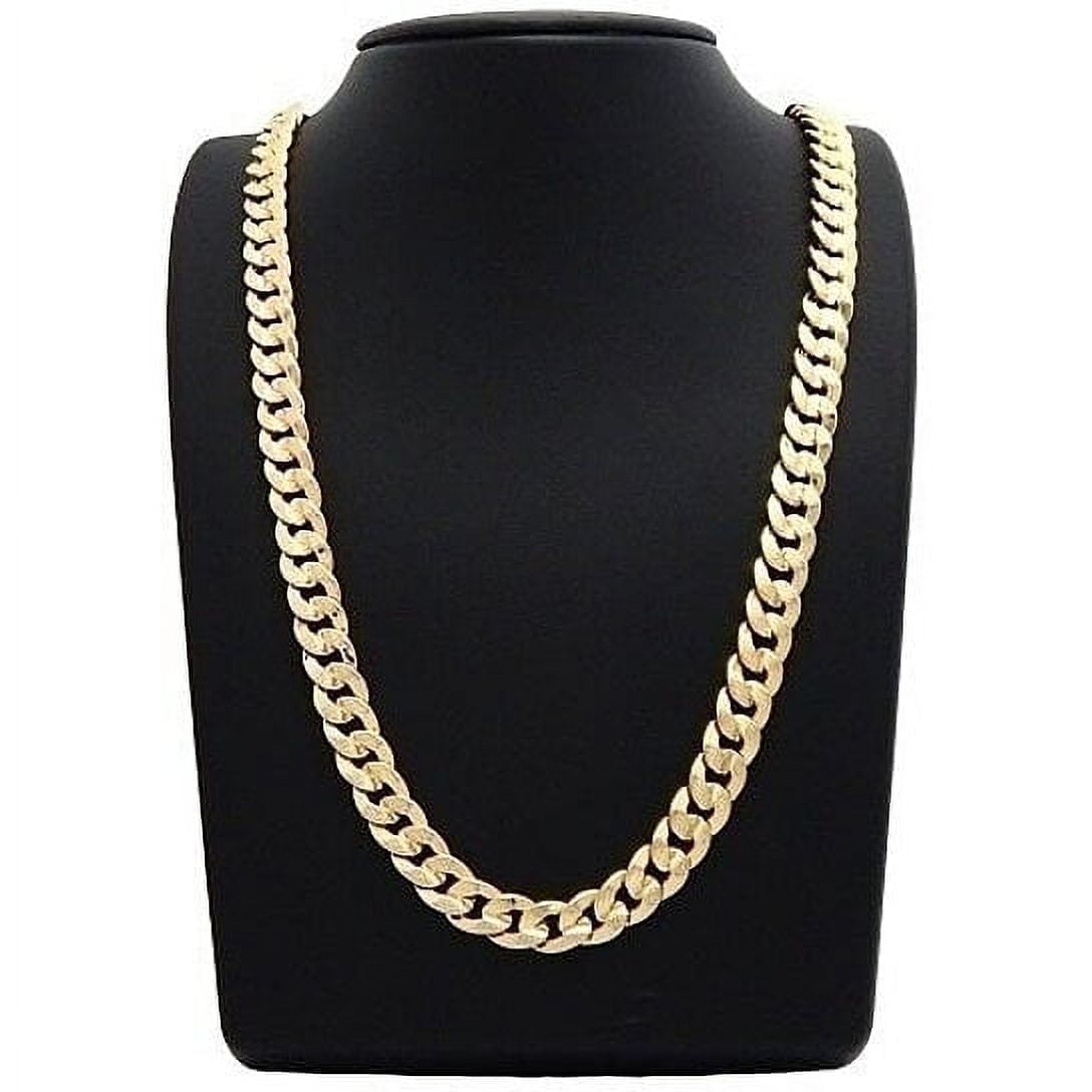 RMZ GOLD NYC 14K Gold Plated Cuban Link Chain, 24 in