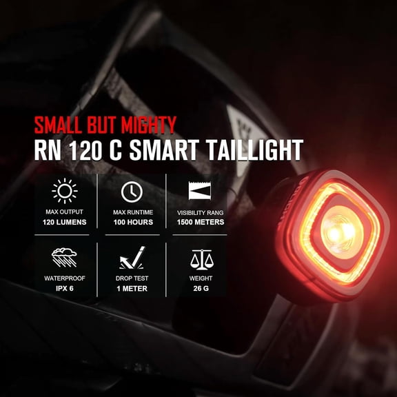 120 Lumens Bike Tail Light with 260- Visibility, 1500m Range, USB Rechargeable, IPX6 Waterproof for Road and Urban Cycling