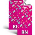 thumbnail image 2 of BadgeZoo Nurse Badge Buddy – Pink/Blue Vertical Badge With Medical Icons – BB04 2 of 5
