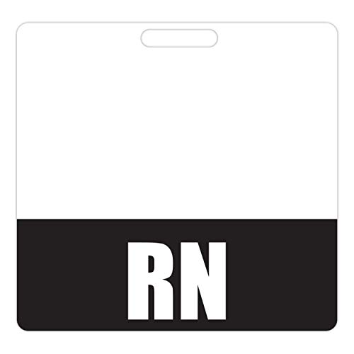 RN Badge Buddy (Black) Horizontal Heavy Duty Badge Tags for Resident