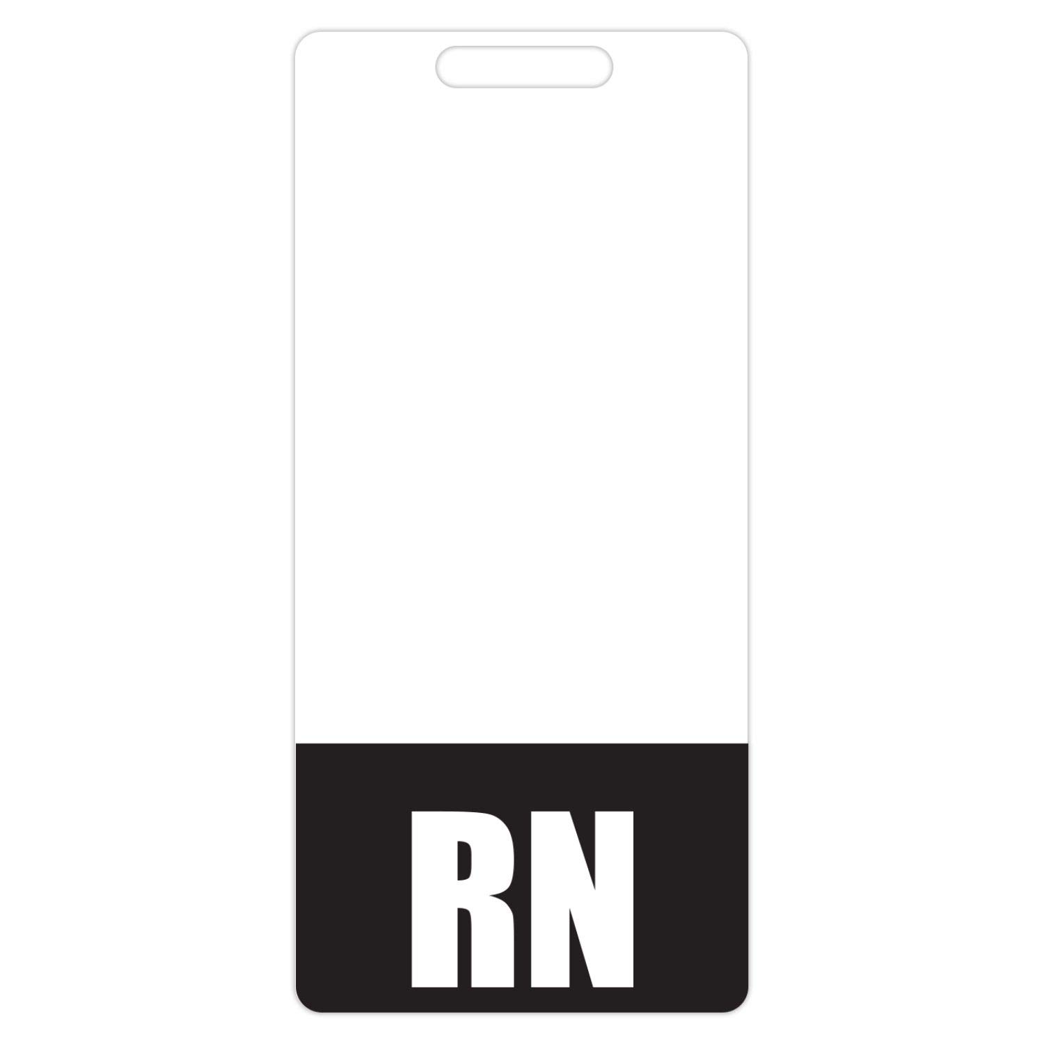 RN Badge Buddy (Black) Vertical Heavy Duty Badge Tags for Resident