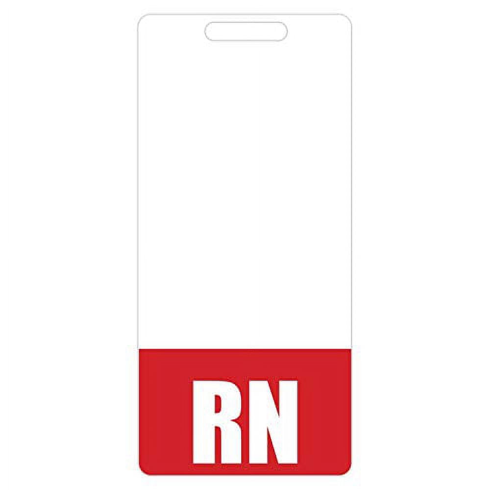 RN Badge Buddy (Red) .. - Vertical Heavy Duty .. Badge Tags for Resident .. Nurses - Double ...