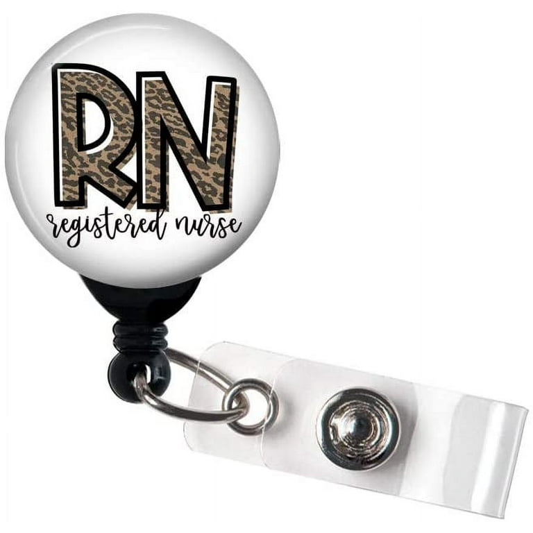 RN Cheetah Animal Print - Retractable Badge Reel With Swivel Clip and  Extra-Long 34 inch cord - Badge Holder
