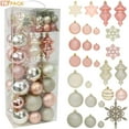 thumbnail image 1 of RN'D Christmas Snowflake Ball Ornaments - Christmas Hanging Snowflake and Ball Ornament Assortment Set with Hooks (Yellow & Rose Gold), 1 of 6