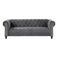 thumbnail image 1 of RN Furnishings Chesterfield  89" Button Tufted Velvet Fabric Sofa-Gray, 1 of 5