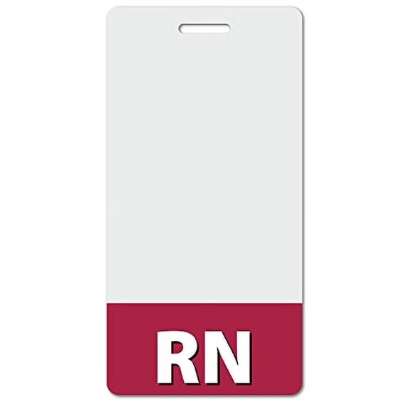 RN Heavy Duty Vertical Burgundy (100 pack) - Spill & Tear Proof Backer Cards - 2 Sided USA Printed Quick Role Identifier ID Tag Backer by BadgeZoo