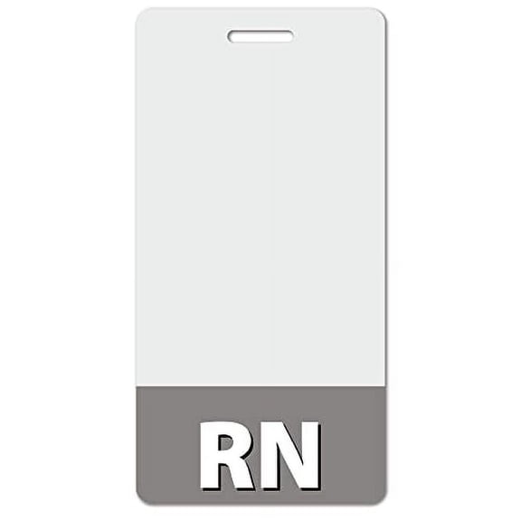 RN Heavy Duty Vertical Gray (100 pack) - Spill & Tear Proof Backer Cards - 2 Sided USA Printed Quick Role Identifier ID Tag Backer by BadgeZoo
