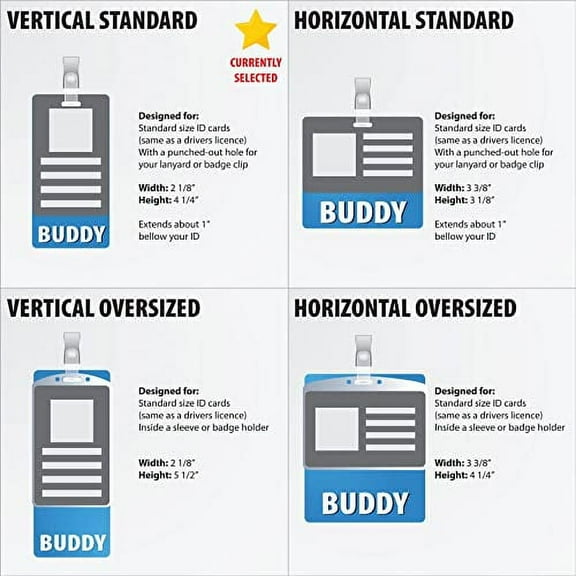 RN Heavy Duty Vertical Light Blue (100 pack) - Spill & Tear Proof Backer Cards - 2 Sided USA Printed Quick Role Identifier ID Tag Backer by BadgeZoo