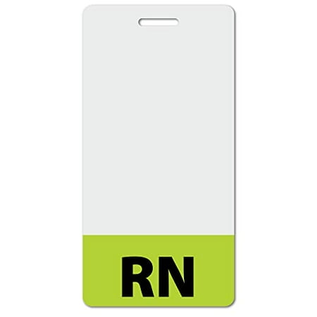 RN Heavy Duty Vertical Light Green (100 pack) - Spill & Tear Proof Backer Cards - 2 Sided USA Printed Quick Role Identifier ID Tag Backer by BadgeZoo