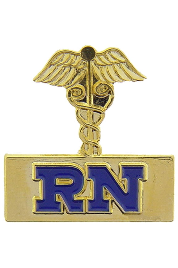 RN LPN Registered Nurse 1" Lapel, Hat or Uniform Pin 1" RN Caduceus Pin