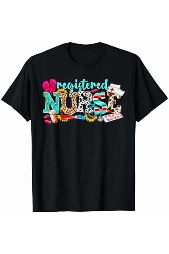 RN Leopard Registered Nurse T-Shirt