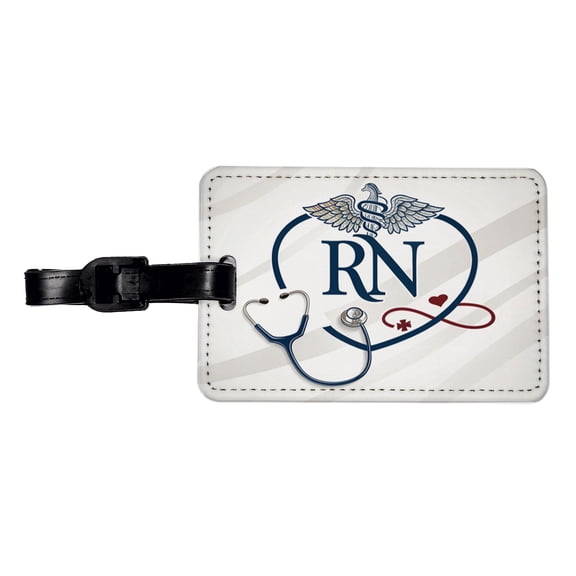 RN Registered Nurse Nursing Faux Leather Travel Luggage Tag