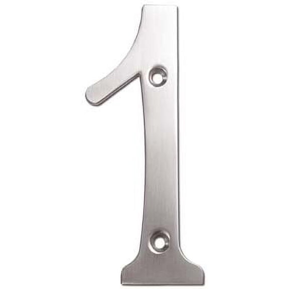 RN4-1U15 4" Numbers; Solid Brass; Satin Nickel Finish