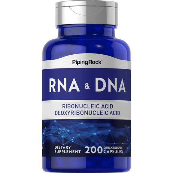RNA DNA Supplement | 200 Capsules | Ribonucleic Acid & Deoxyribonucleic Acid | By Piping Rock