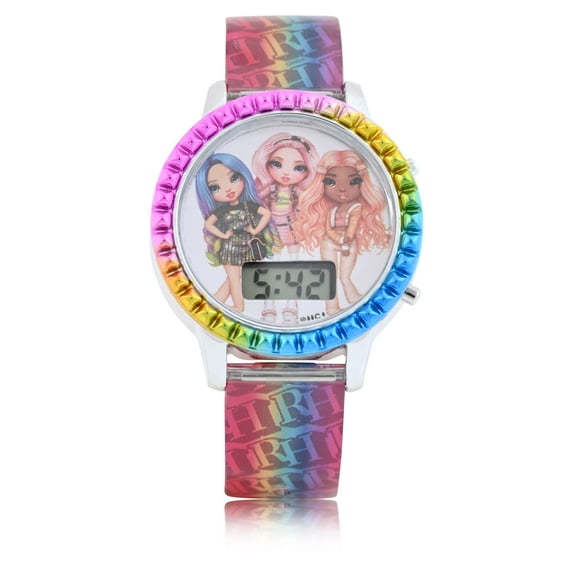 RNB4122WM Rainbow High Flashing Lights LCD Watch with Printed Strap