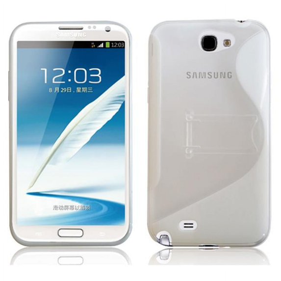RND Accessories PC Plus TPU Protective Case For Samsung Galaxy Note II With Kickstand - White & Transparent Clear