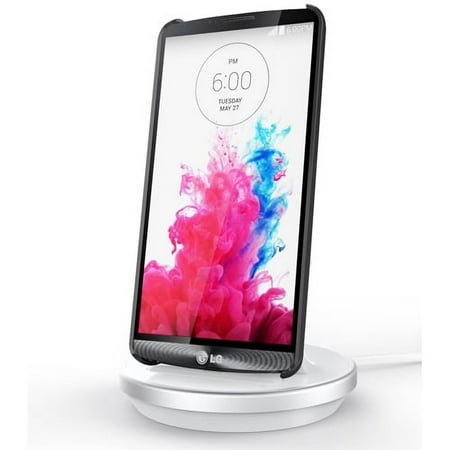 RND Dock for LG V10, LG G4, LG G3, LG Flex 2, and LG Tribute (works with rugged, dual layer, slim cases, and no cases)(black with silver trim)~White