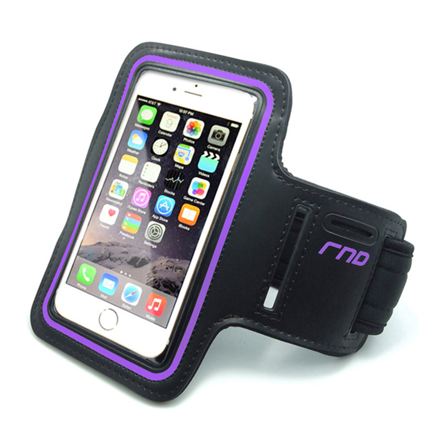 RND Slim-Fit Active Sports Armband Case for iPhone (SE, 5, 5C, 5S, 6, 6S, 7), Samsung Galaxy (S4, S5, S6, S7) LG, Moto, OnePlus, HTC, Google Pixel, Blackberry, Microsoft Smartphones and more (purple) - image 1 of 9