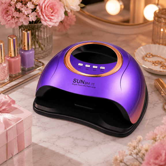 RNKR 280W UV LED Nail Lamp for Gel Nails, Nail Dryer with 66 LED Beads, 4 Timer Settings (10/30/60/99s), Auto Sensor, LCD Display, Fast Curing Light